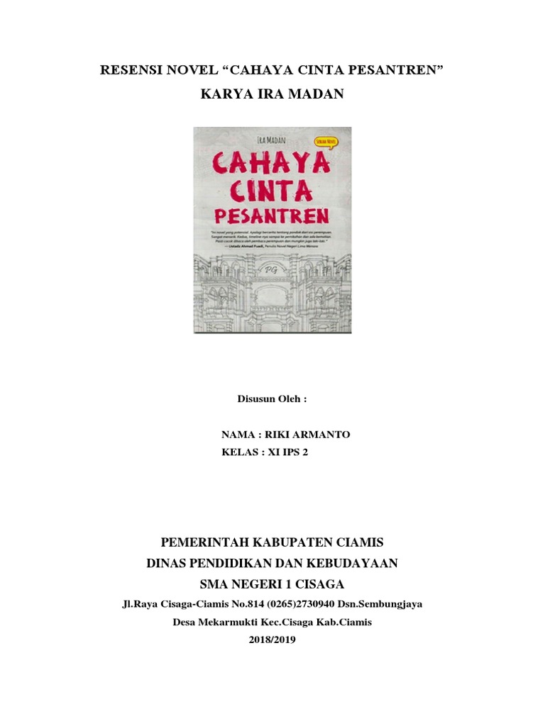 Resensi Novel Cahaya Cinta Pesantren