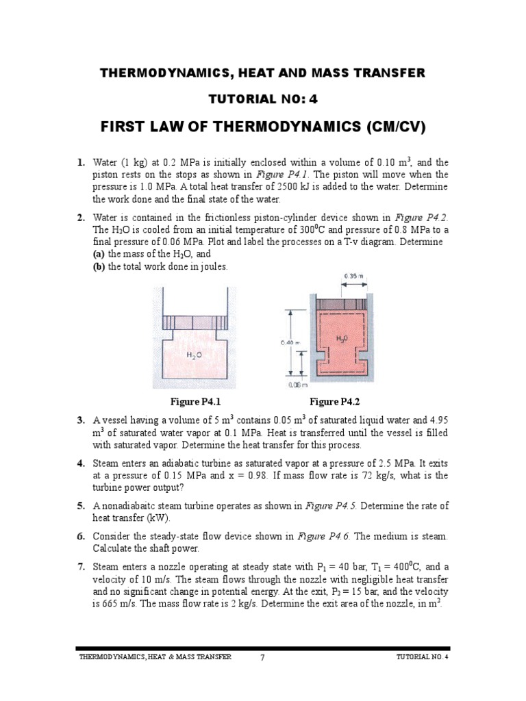 Analysis of Thermodynamic Processes Involving Heat Transfer, Work, and ...