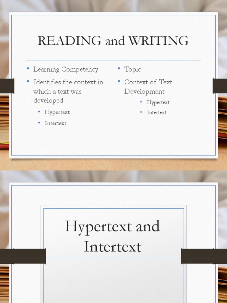 c4l1 Hypertext and Intertext PDF Intertextuality