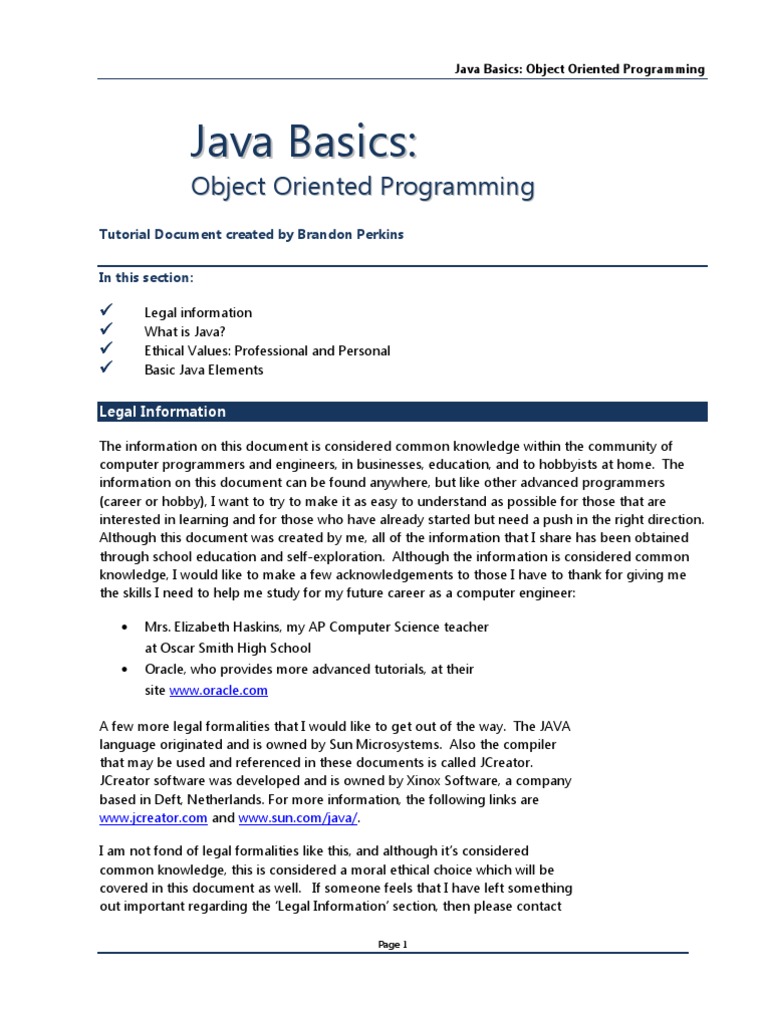 Java Basics | PDF | Data Type | Java Virtual Machine