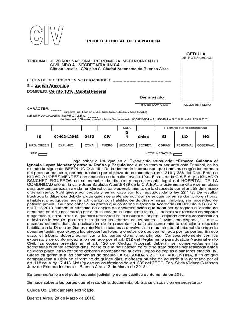 Cedula de Notificacion 1 | PDF | Demanda judicial | Gobierno
