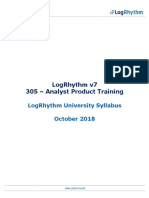 Logrhythm 305 Analyst Product Training Syllabus