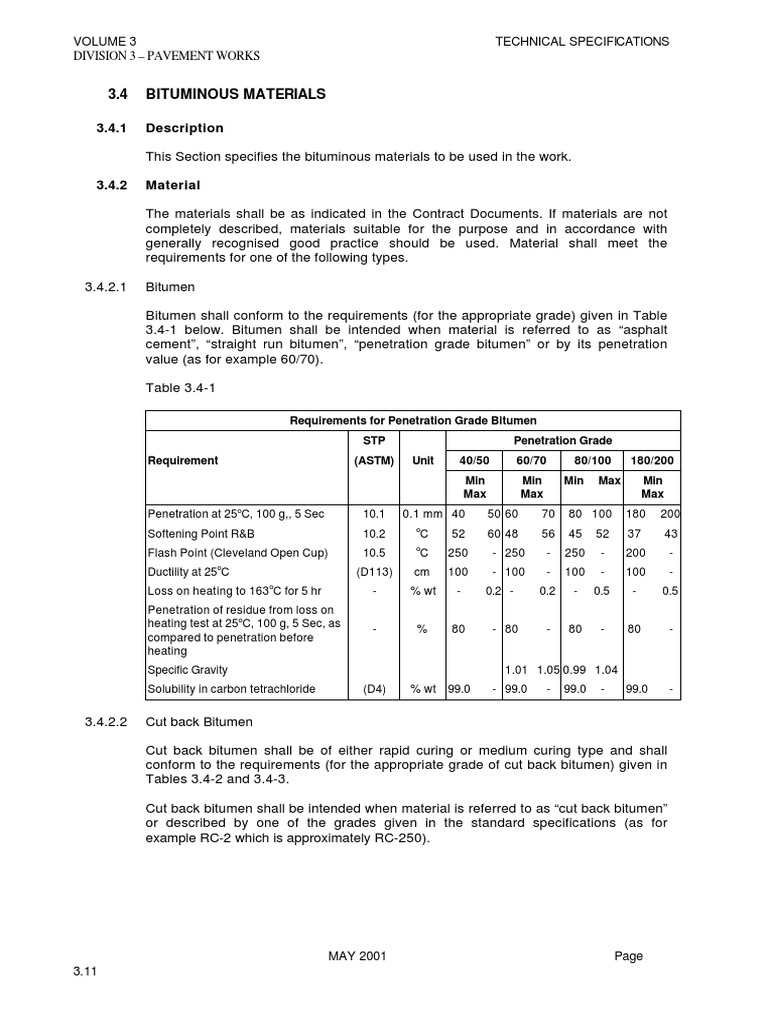 Bituminous Materials Specifications | PDF | Asphalt | Emulsion