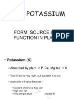 Soil Potassium: Form, Source and Function in Plant