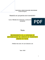 MEJORAMIENTO DEL TRANSPORTE URBANO EN TACNA