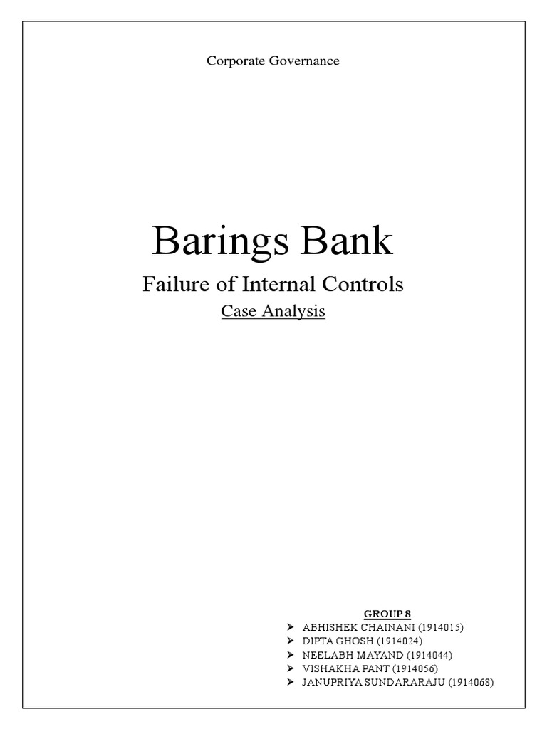 Barings Bank Collapse: A Case Study | PDF | Internal Control ...