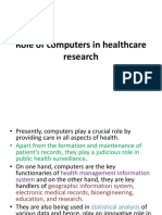 Role of Computers in Healthcare Research