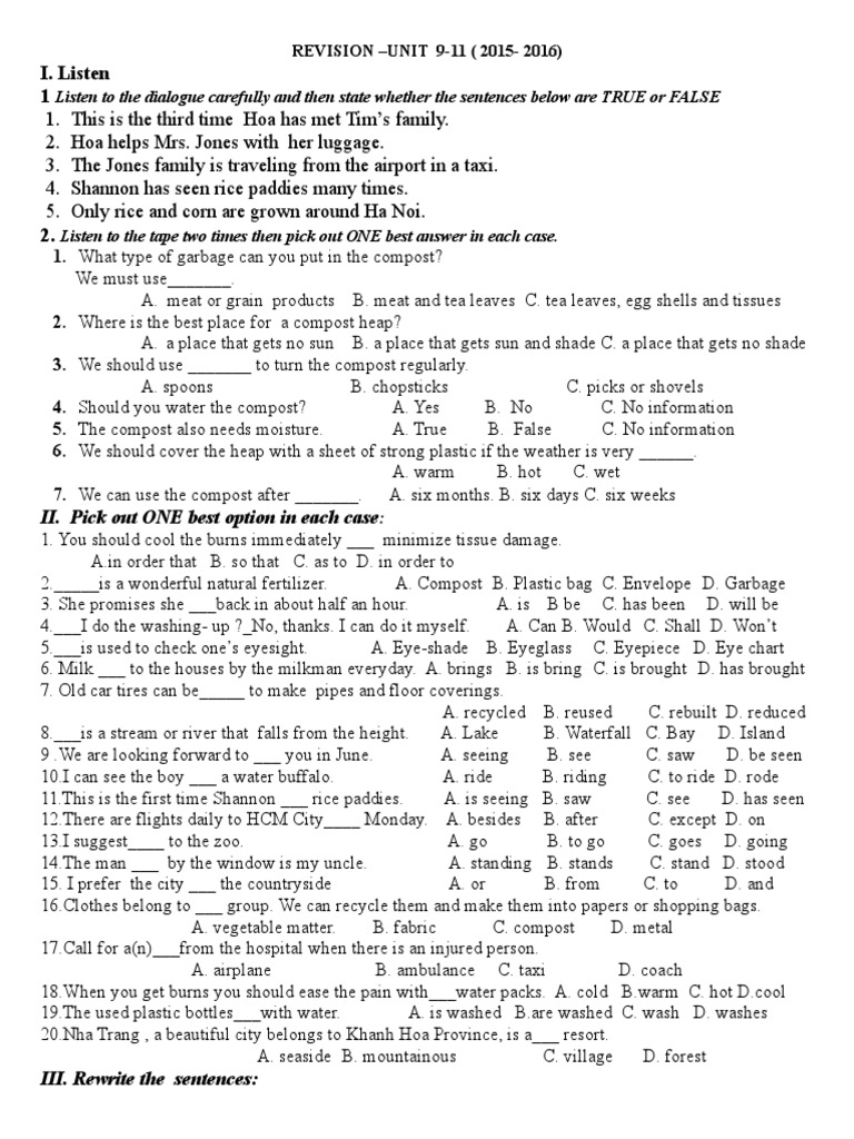 Revision U9-11 2015-2016 | PDF | Nature