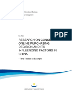 Research On Consumer Online Purchasing Decision and Its Influencing Factors in China