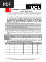 Fire Extinguisher Monthly Check Sheet - User Department: UCL Fire Technical Note - TN026