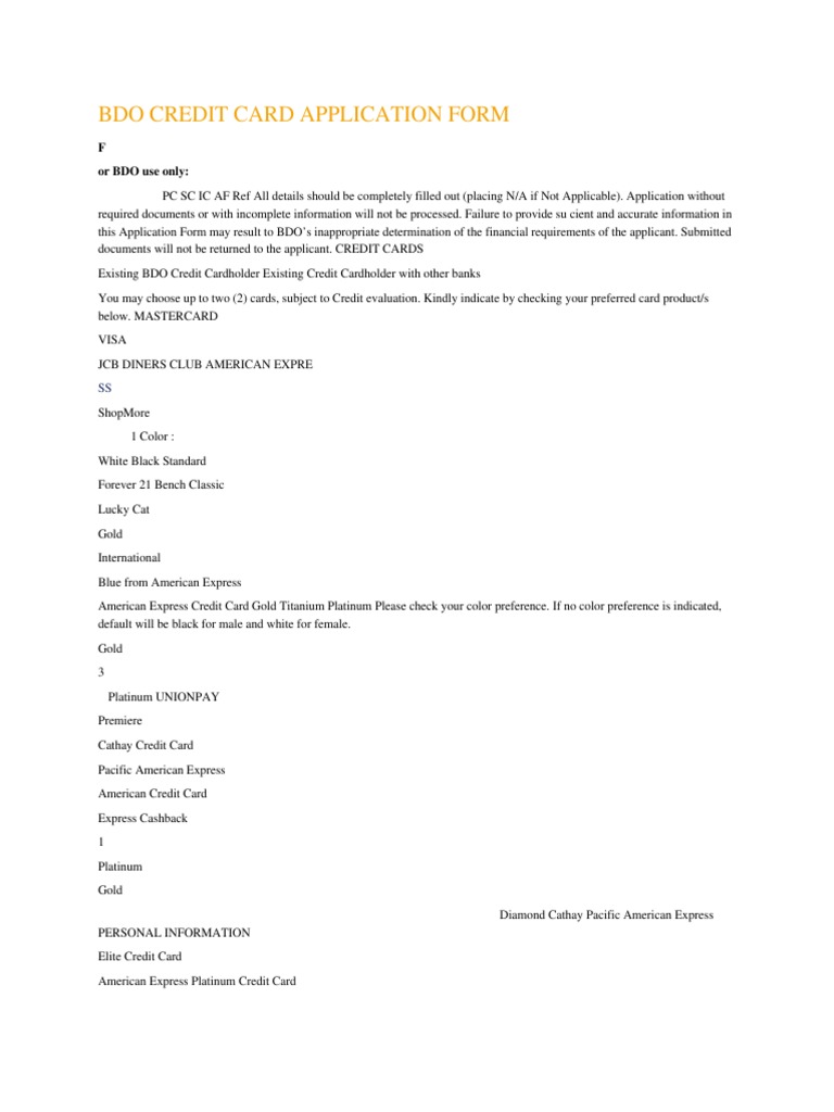 o Credit Card Application Form Pdf Visa Inc Credit Card