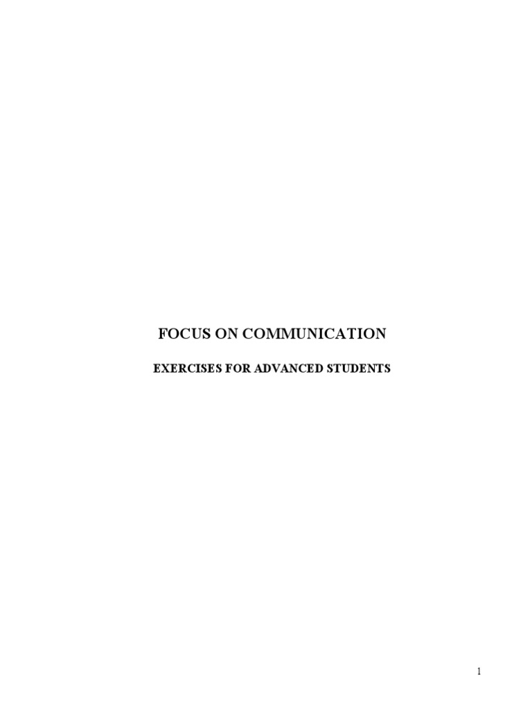 Exercises For Advanced Students PDF | PDF