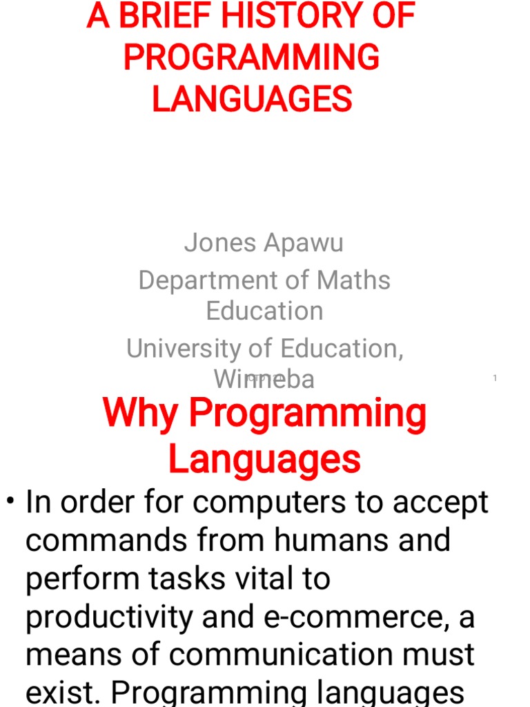 A Brief History of Programming Languages | PDF | Programming Language ...