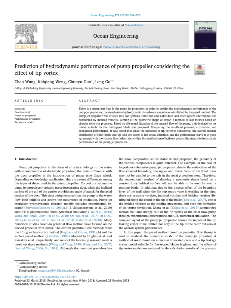 Prediction of Hydrodynamic Performance | PDF | Computational Fluid ...