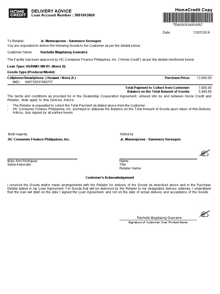 Retailer Delivery Instructions | PDF | Retail | Credit