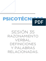 PSICOTÉCNICOS - Razonamiento Verbal. Definiciones y Palabras Relacionadas (Sesión 35)