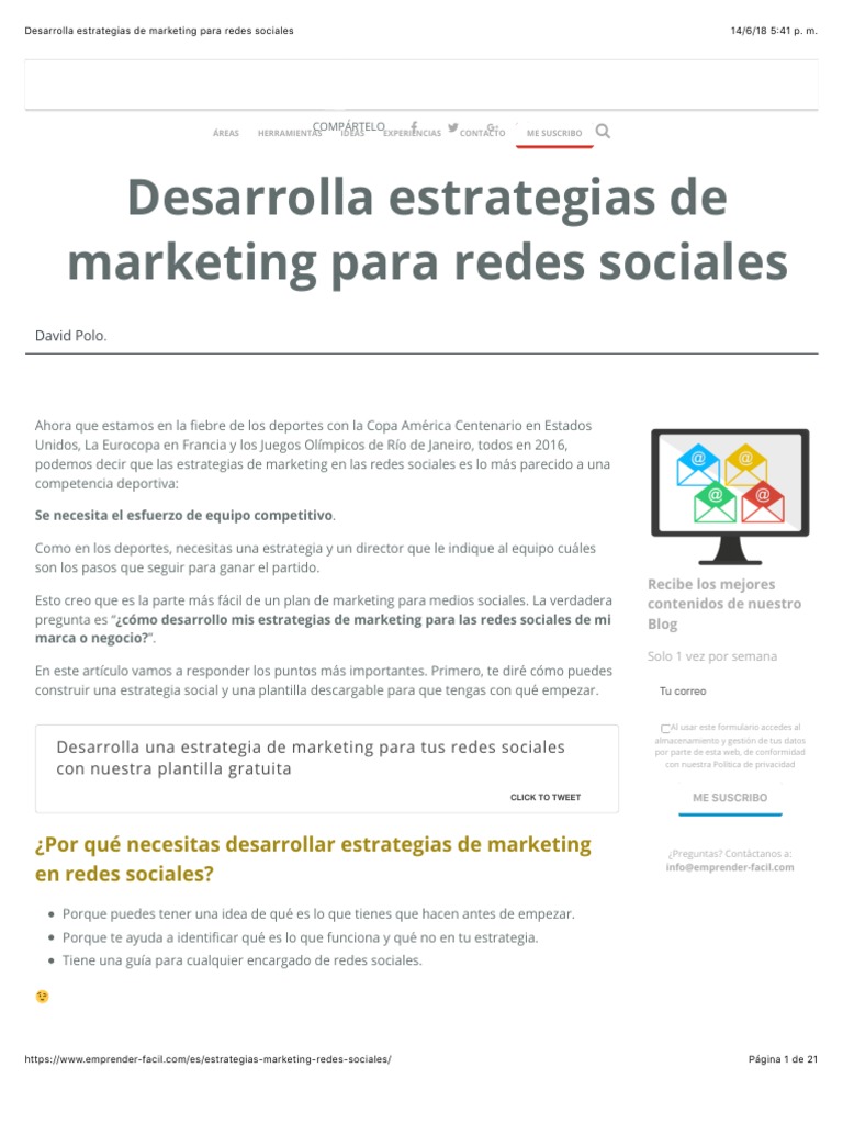 Desarrolla Estrategias de Marketing para Redes Sociales | PDF | Cookie ...