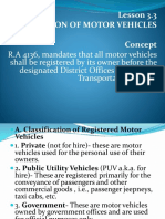 Lesson 3.3 Registration of Motor Vehicles Concept