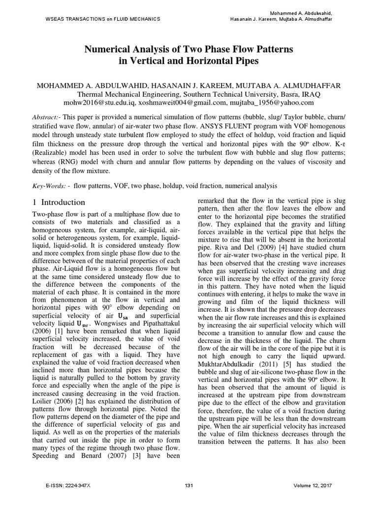 Numerical Analysis of Two Phase Flow Pat PDF | PDF | Fluid Dynamics ...