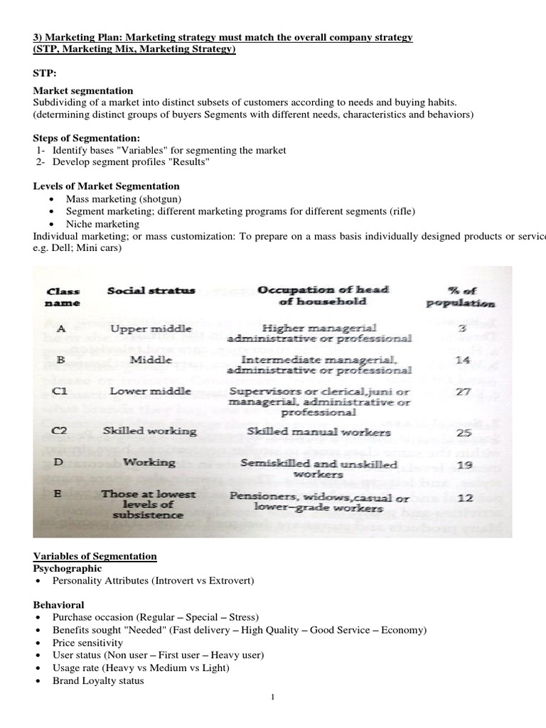 Marketing Plan: STP and Strategy Overview | PDF | Pricing | Market ...
