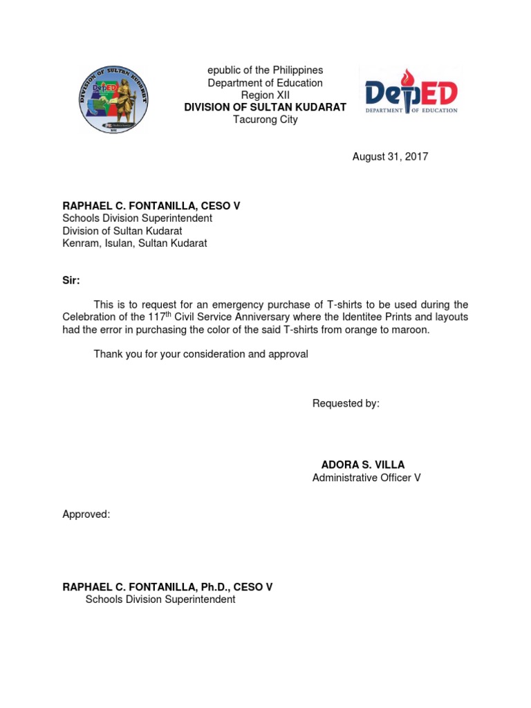 Emergency T-Shirt Purchase Request | PDF