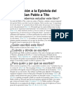 Introducción A La Epístola Del Apóstol San Pablo A Tito