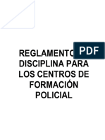 Reglamento de Disciplina para Los Centros de Formación Policial