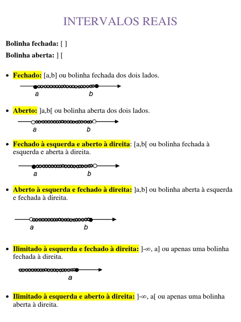 2 Intervalos Reais Pdf Ensino De Matemática