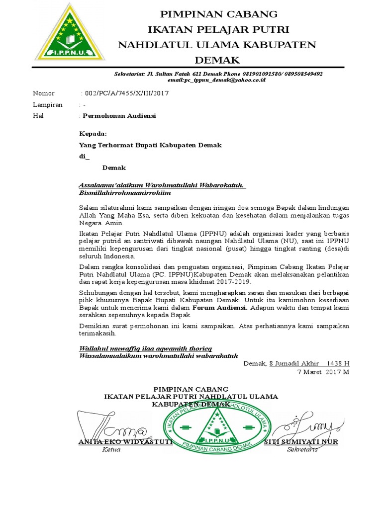 002 Permohonan Audiensi Bupati Pdf