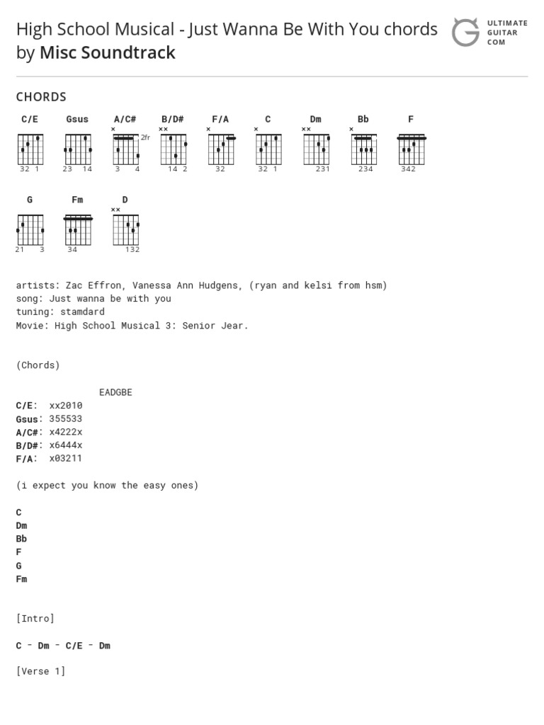 I Just Want To Be With You Ultimate Guitar Chords Musical Forms Songs