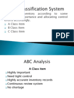 Classifying Inventory According To Some Measure of Importance and Allocating Control Efforts Accordingly. A Class Item B Class Item C Class Item