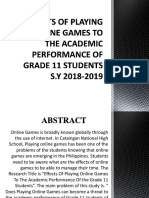 Effects of Playing Online Games To The Academic