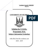 University of Mumbai: Syllabus For T.Y.B.Sc. Programme: B.SC