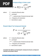 Maturity Value, Compounding M Times A Year