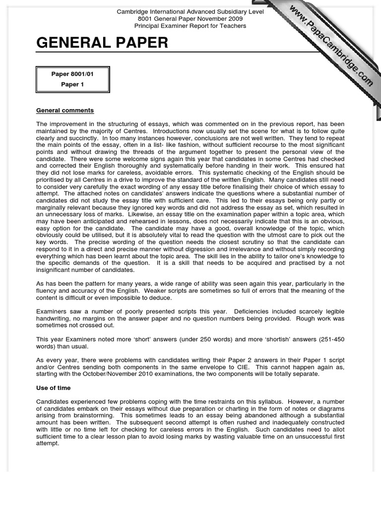 General Paper PDF Question Essays pic