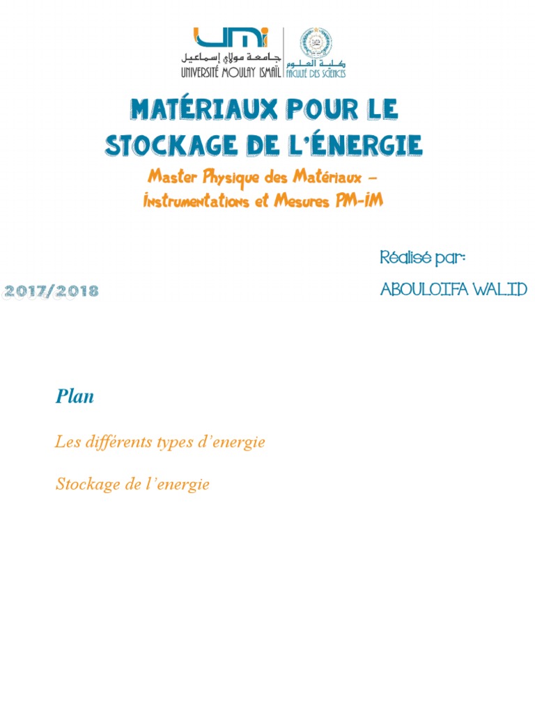 Types et stockage de l'énergie électrique | PDF | Pile rechargeable ...