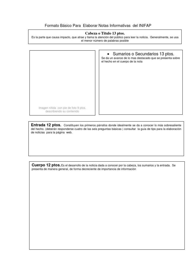 Formato para Notas Informativas INIFAP | PDF
