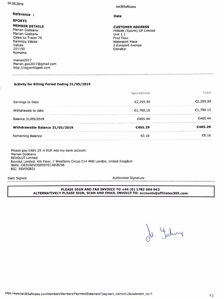Hillside GP Limited Payment Statement | PDF