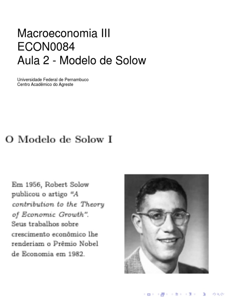 Modelo de solow | Economia | Crescimento Econômico