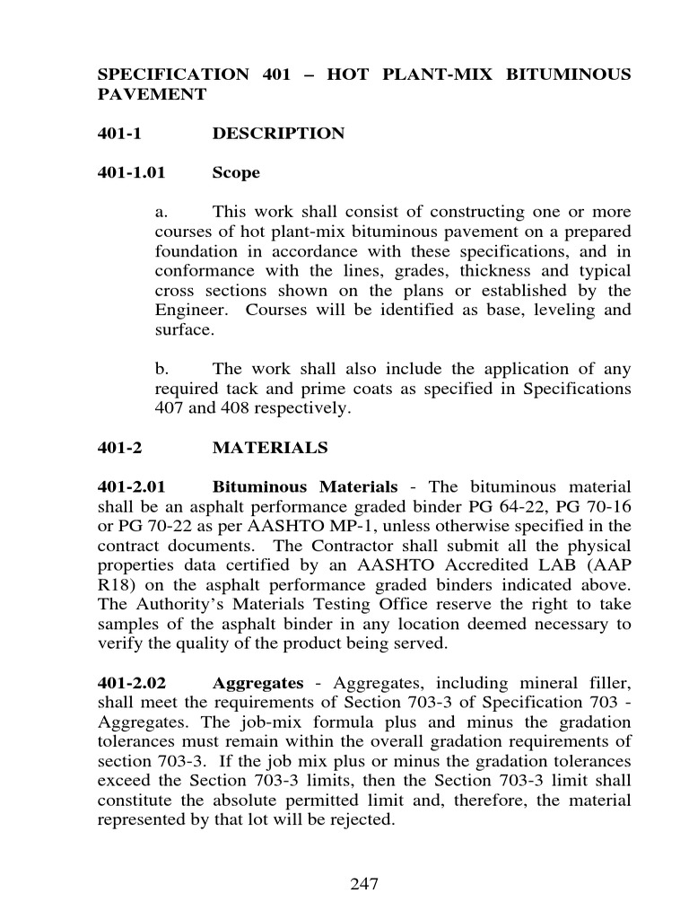 Hot Plant-Mix Bituminous Pavement Specs | PDF | Road Surface | Asphalt