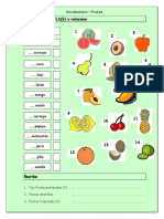 Vocabulario Frutas Hoja de Trabajo 22129