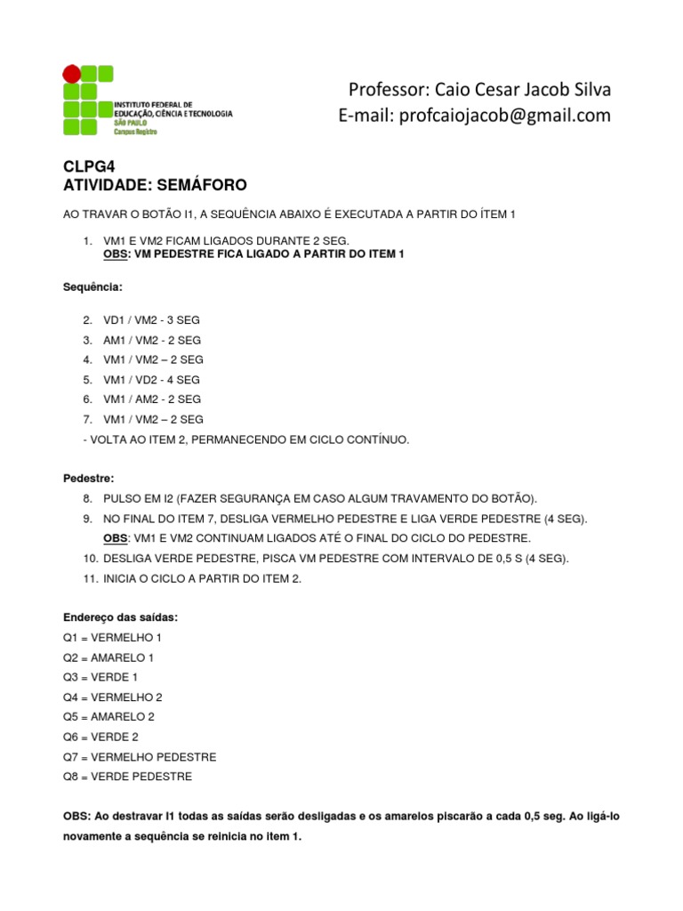 Atividade Semáforo Pdf