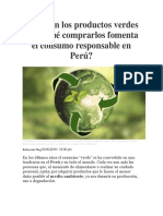 Qué Son Los Productos Verdes y Por Qué Comprarlos Fomenta El Consumo Responsable en Perú