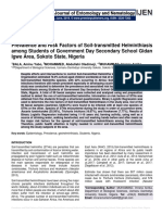 Prevalence and Risk Factors of Soil-Transmitted Helminthiasis Among Students of Government Day Secondary School Gidan Igwe Area, Sokoto State, Nigeria