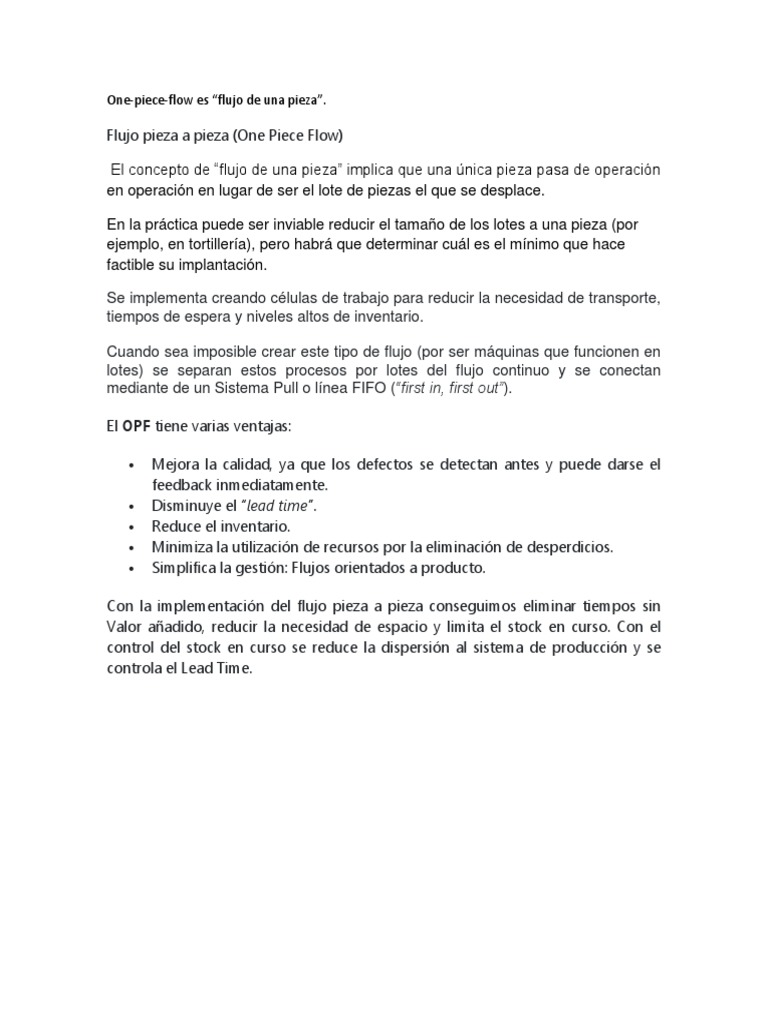 One Piece Flow | PDF | Economias | Business