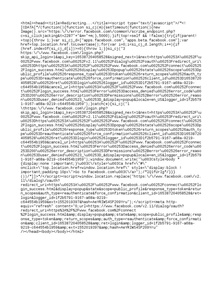 Facebook OAuth Redirect Script | PDF | Transport Layer Security ...