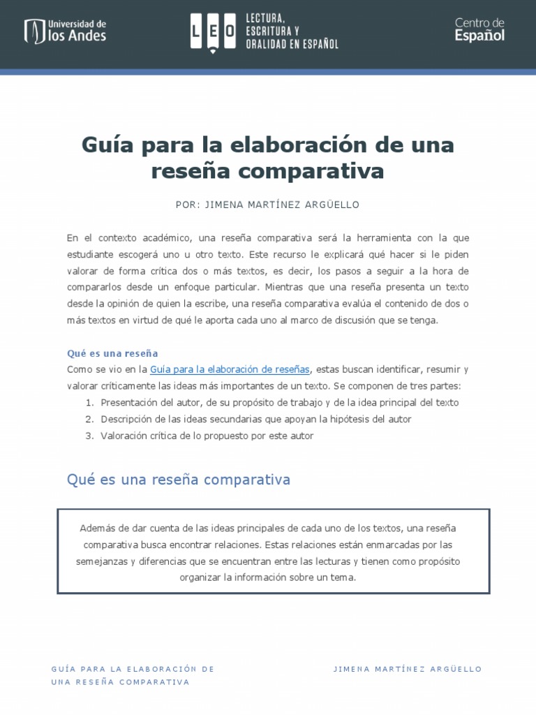 Image of Reseña Comparativa | PDF | Autor | Science