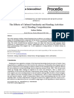 The Effects of Cultural Familiarity and Reading Activities On L2 Reading Comprehension