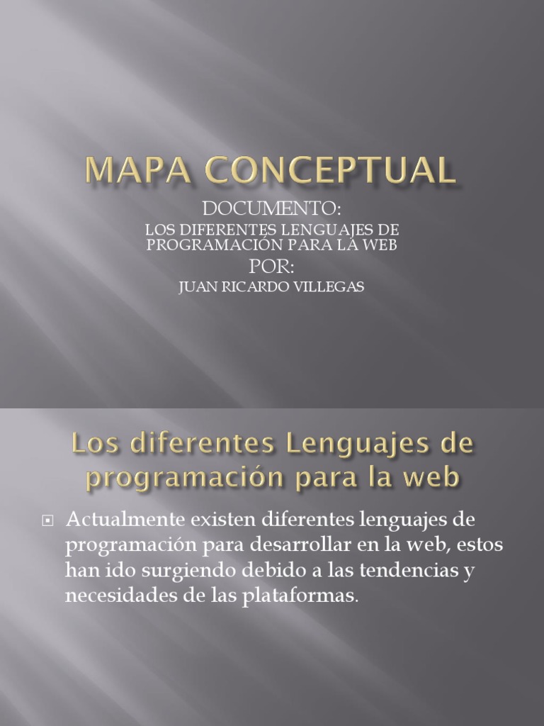 Mapa Conceptual Diferentes Lenguajes de Programacion Web | PDF | Php ...