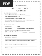 Worksheet Class 5